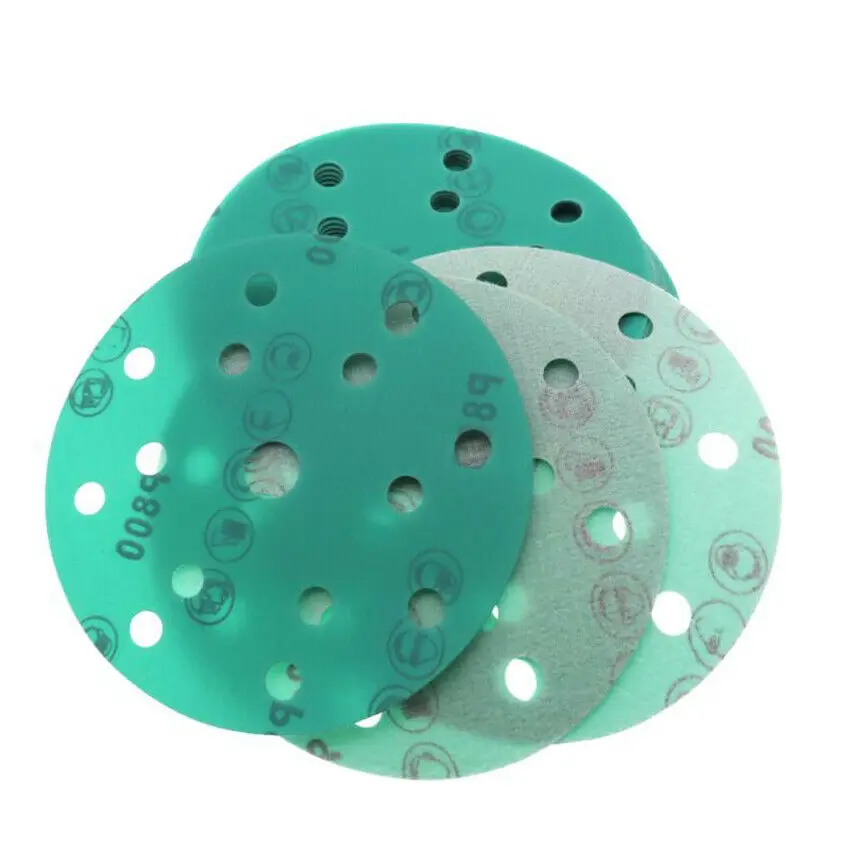 6 Inch 150mm Wet & Dry Sanding Discs Film Sandpaper Pads Hook Loop 60-2000 Grit 15 Hole