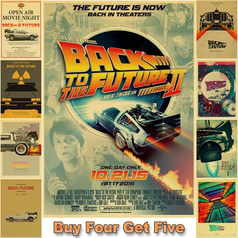 Vintage Classic Movie Back To The Future Poster Retro Kraft Paper Posters and Prints Home Decor Bar Print Wall Stickers Gifts