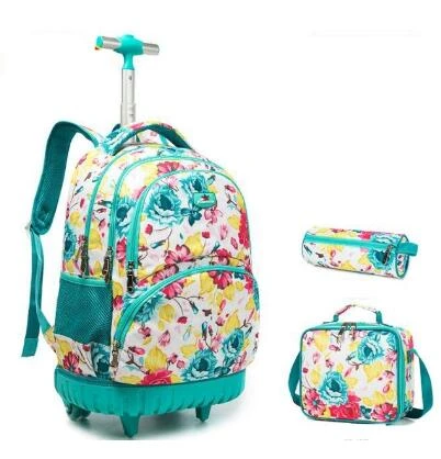 Floral rolling backpack best sale