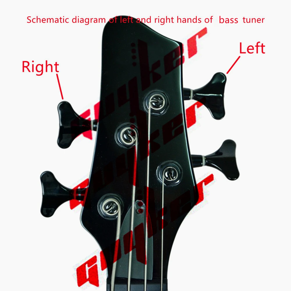 Imagem -02 - Gola de Ajuste de Engrenagem para Baixo 1:26 Afinador de Engrenagem Aberta Substituição da Cabeça da Máquina Elétrica Jazz Guitarra Baixo Cromado