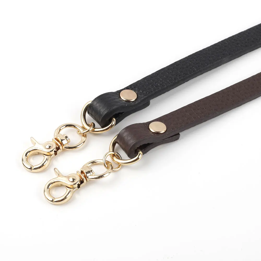 Cow Leather Handle Shoulder Strap Lychee Pattern Women Short Bag Strap Black Coffee Cream Red Handbag Replacement Wrist Straps