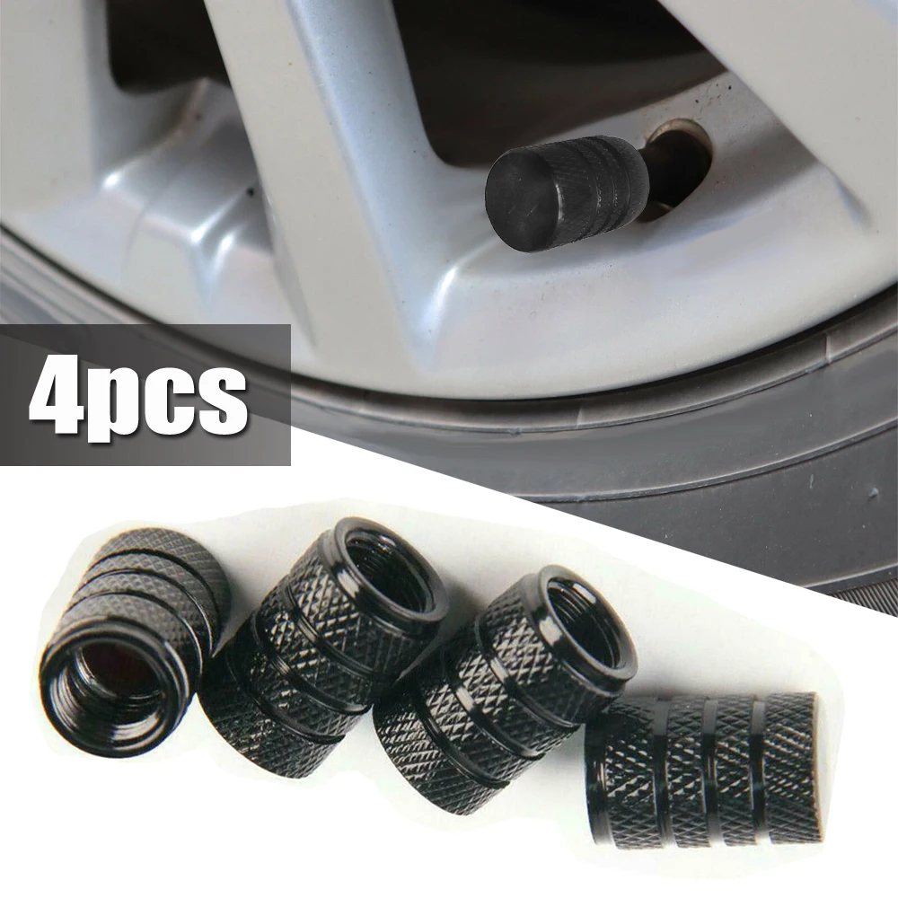 4pcs New Black Aluminum Metal Wheel Tire Valve Caps Dust Cover For AUDI BMW VW Mazda Ford Toyota Nissan Hyundai Car Styling