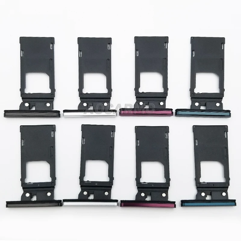 Aocarmo Pojedynczy Podwójny Czytnik Kart Pamięci MicroSD, Tacka SIM, Gniazdo SIM do Sony Xperia XZ3 H8416 H9436 H9493, Zamiennik — zdjęcie 7