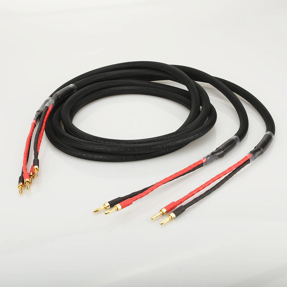 

1Pair 6N OFC 8Cores Speaker cable With Gold plated Banana plug