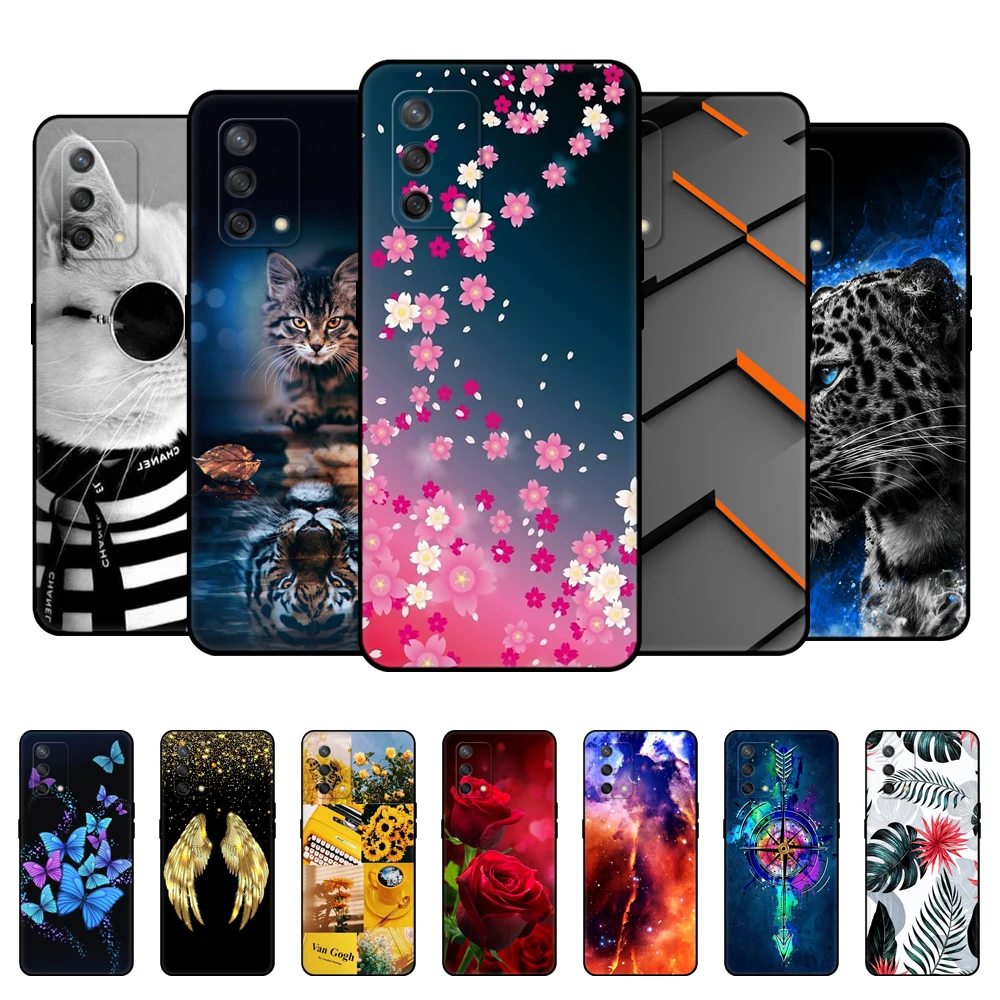 For OPPO A74 Case Back Phone Cover For OPPO A74 5G 4G Case CPH2219 CPH2197 OPPOA74 Bag Bumper Silicon Soft Fundas black tpu case