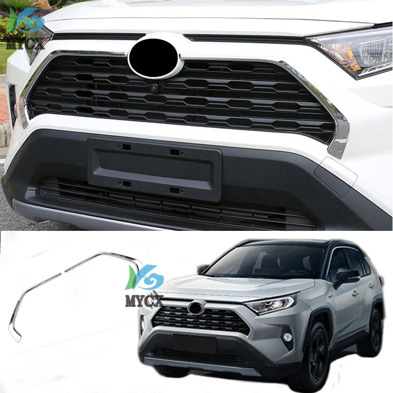 Vtear For Toyota RAV4 2019 2020 Accessories Front Grille Trim Cover Racing Grills Decoration Frame Exterior Modification.