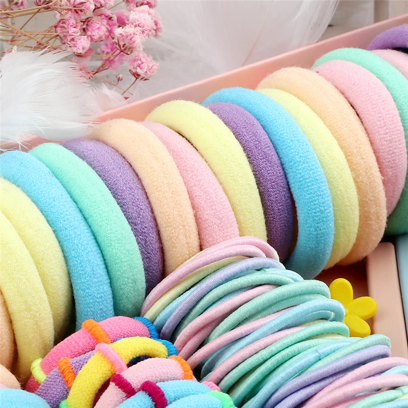 Filles Bonbons Couleur Ensemble de bandes de Cheveux Élastiques Fleur Pince À Cheveux Mignon Anneau De Cheveux Enfants Bébé Élastique Pour Queue De Cheval Bandeau Cheveux Accessoires