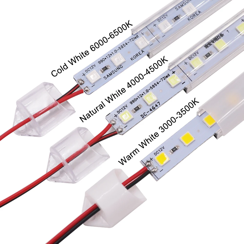 5pcs LED Bar Light DC 12V High Brightness Waterproof LED Tube 5054 18LEDs LED Rigid Strip LED Tubes Lamp for Kitchen Home Decor