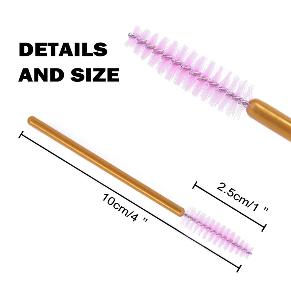 Mascara Wands Eyelash Brush Gold Apllicators Eye Lash Curling Comb Eyelash Extension Brush Makeup Eyebrow Brush Spoolers