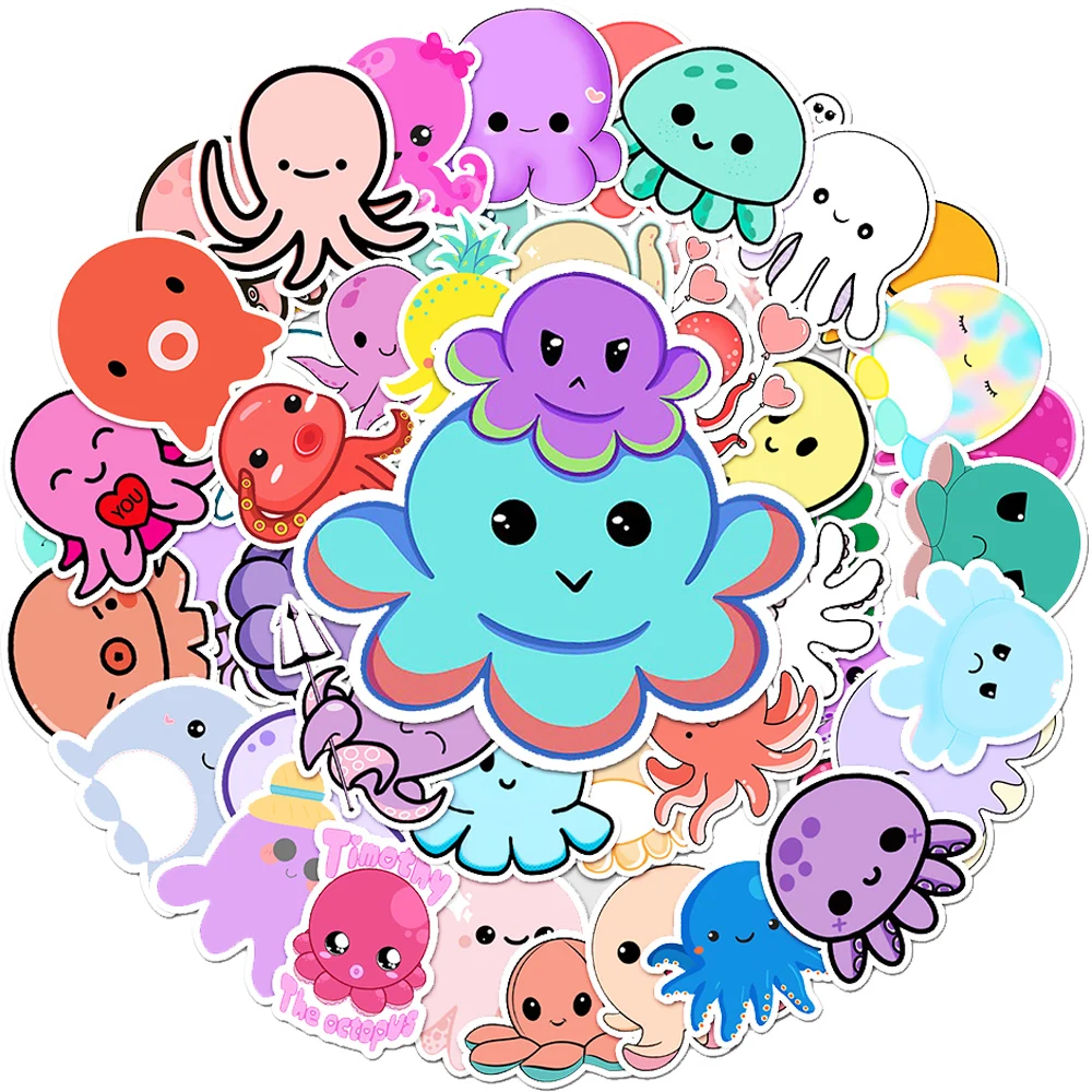 10/30/50PCS Cartoon Cute Octopus Mix Graffiti Stickers Car Guitar Motorcycle Suitcase Classic Toy Decal Sticker For Kid Gifts