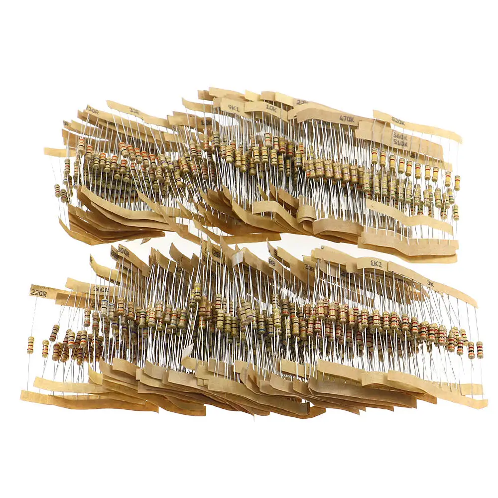 1000pcs/Box 1/2W 5% 100Values 1-10M ohm Carbon Film Resistors Assortment Kit Electronic Components
