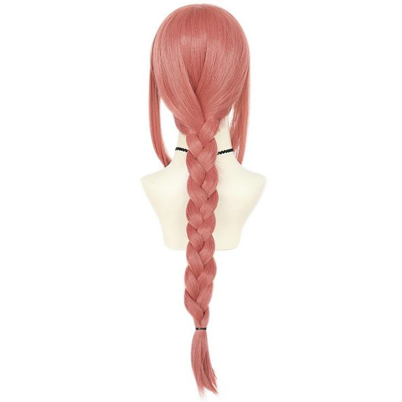 Makima Cosplay Wig Anime Chainsaw Man Cosplay Long Pink Braided Synthetic Hair Halloween Party Role Play Wigs + Wig Cap