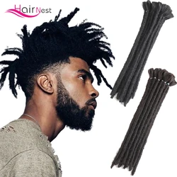 Hair Nest-rastas sintéticas cortas hechas a mano para hombres negros, extensión de cabello trenzado de ganchillo, HipHop, 6 y 12 pulgadas