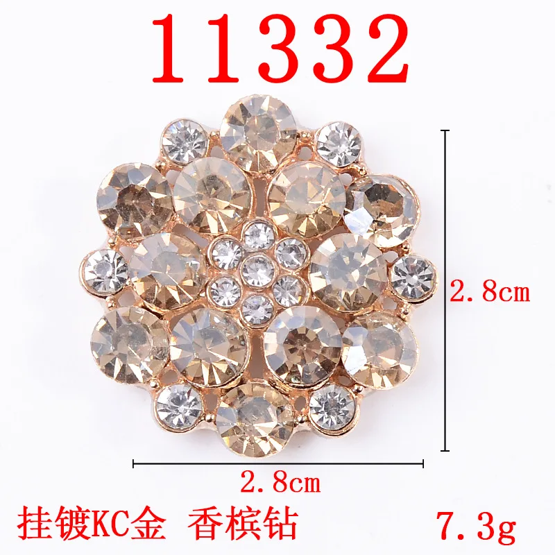 5 Stks/partij Acryli Oude Alloy Rhinestone Knoppen Bloem Ronde Plaat Diamant Gesp Diy Voor Schoenen Kleding Hand-Made Materiaal