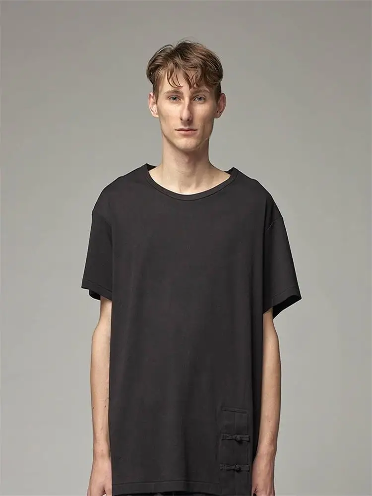 

Men's new T-shirt simple loose large dark T-shirt