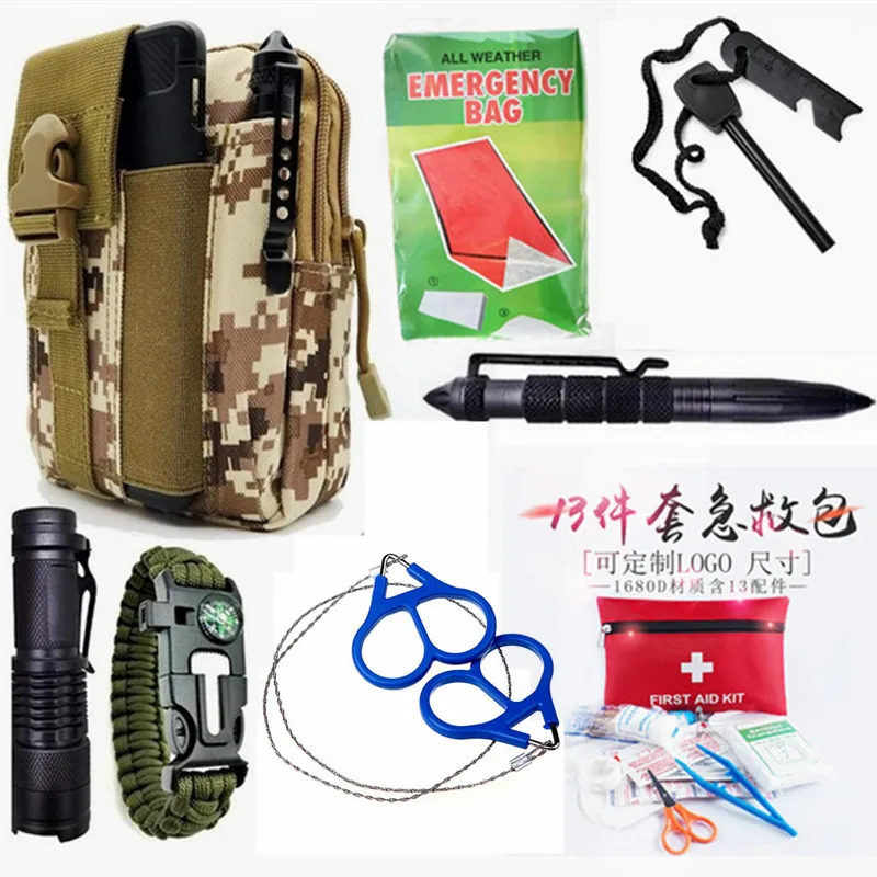 

First Aid Kit IFAK Survival Kit Molle System Compatible Pouch, Emergency Kit Gift for Men, Dad, Husband, for Outdoor, Camping, H