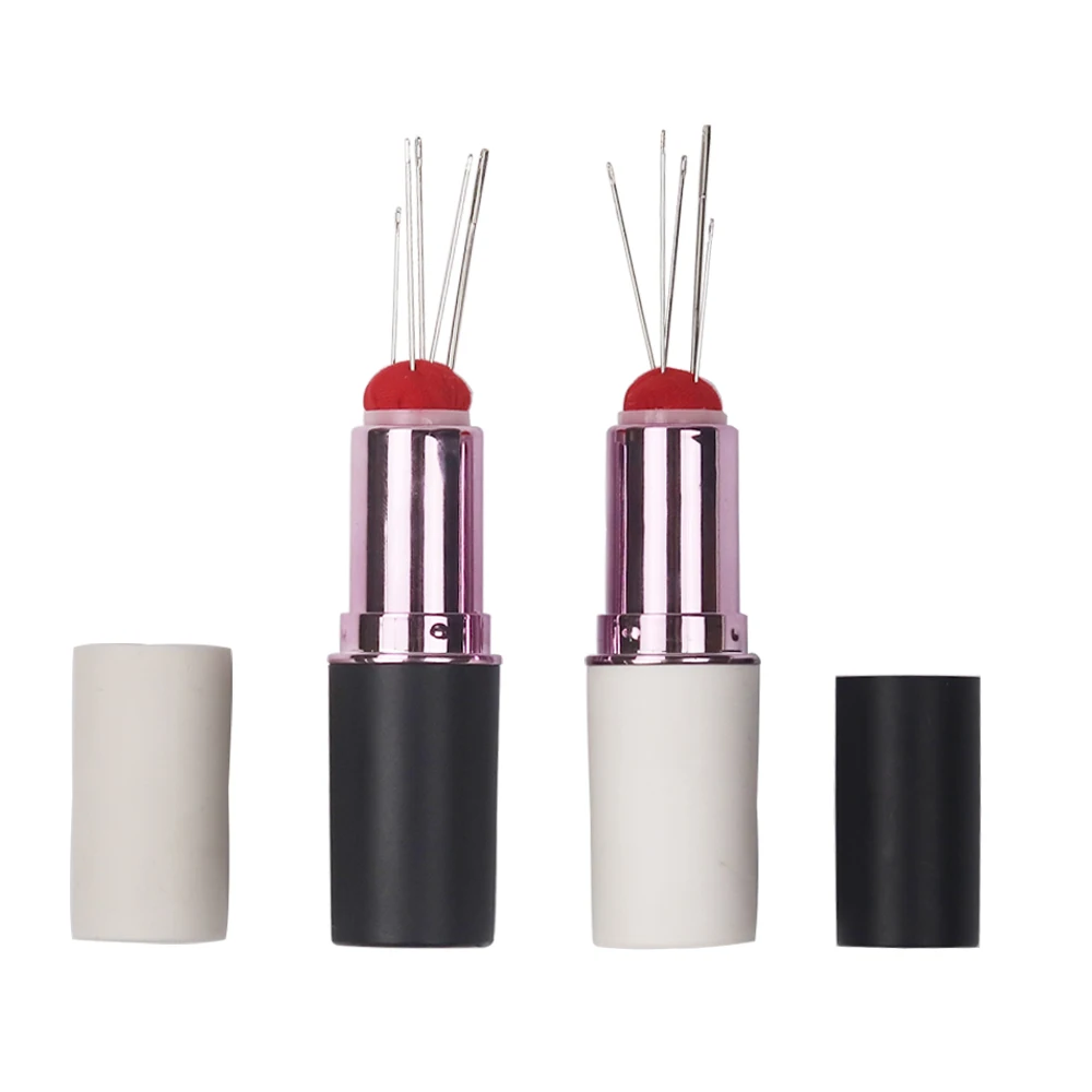 D&D New Lipstick Needle Pin Cushion Retractable Portable Mini Safety Durable Pincushions Pins Holder DIY Needlework Sewing Tools