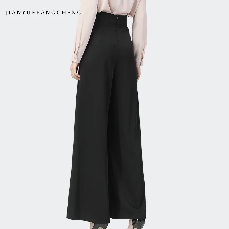 Fashion Wide Leg Pants Women 2021 Spring And Autumn New High Waist Drape Casual Loose Straight Thin Long Trousers Office Clothes