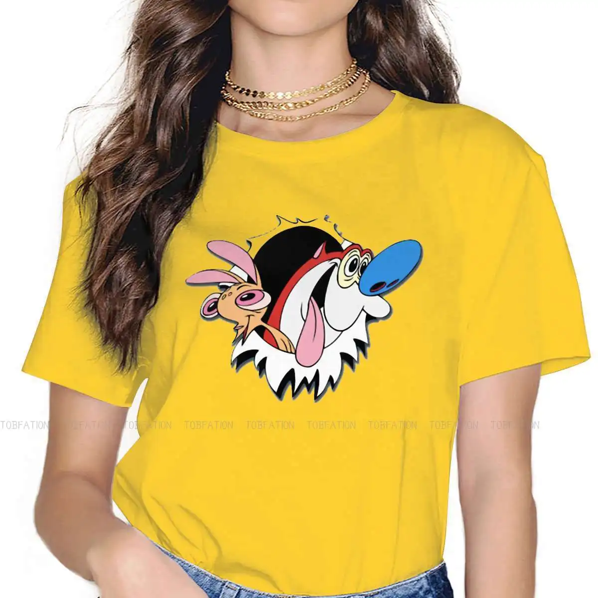 The Simple Printing 5XL TShirt for Girl The Ren Stimpy Show Comedy Fantasy Comfortable Gift Clothes  T Shirt Stuff Hot Sale