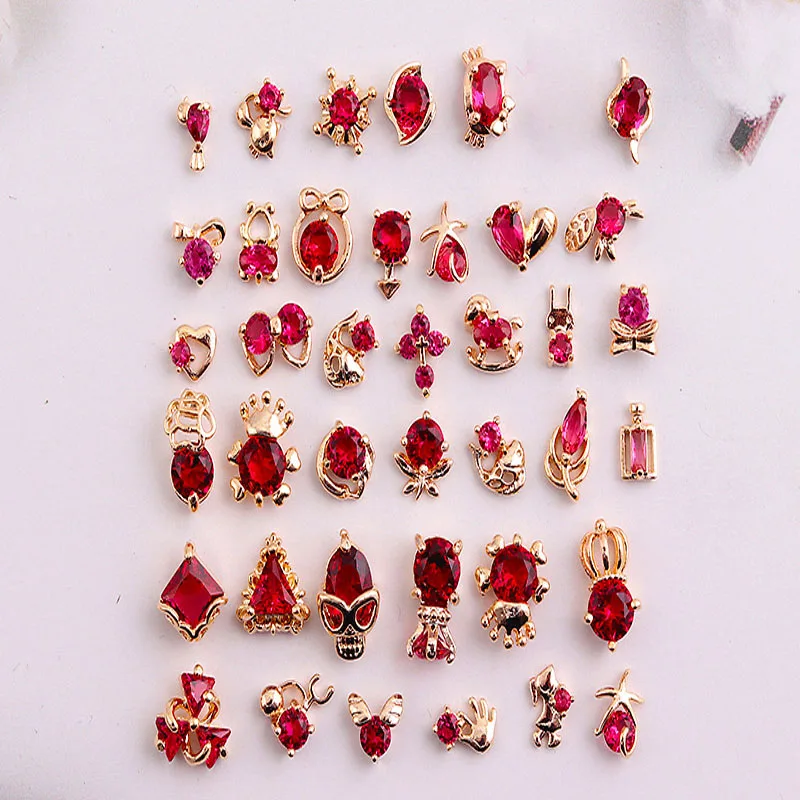 

50/100Pcs Quality Zircon Nail Art Charms Jewelry Gold Flatback Gem Stones For Nail Art Luxury Accessories Nail Zircon Charms