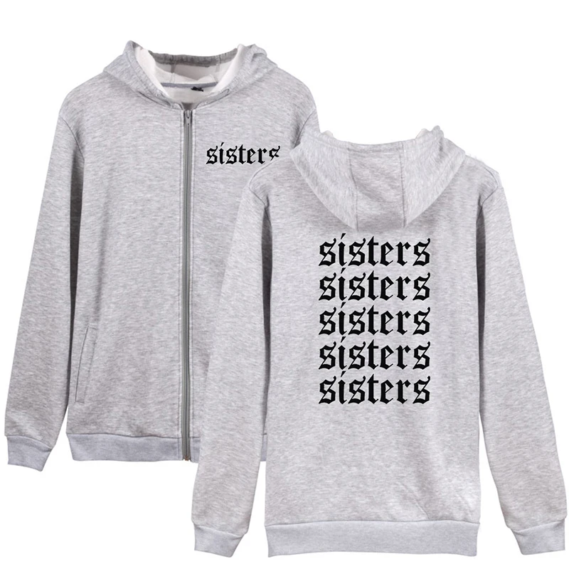 Fashion Print Sisters Hoodie Skateboard Sport Men Women Zipper Hoodies Jacket Hip Hop Long Sleeve Unisex Hooded Sweatshirts Tops