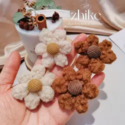 15Pcs/LOT 6.5CM Felt Plush Flowers Padded Appliques For DIY Hat Clothes Leggings Sewing Supplies Headwear Decor Patches