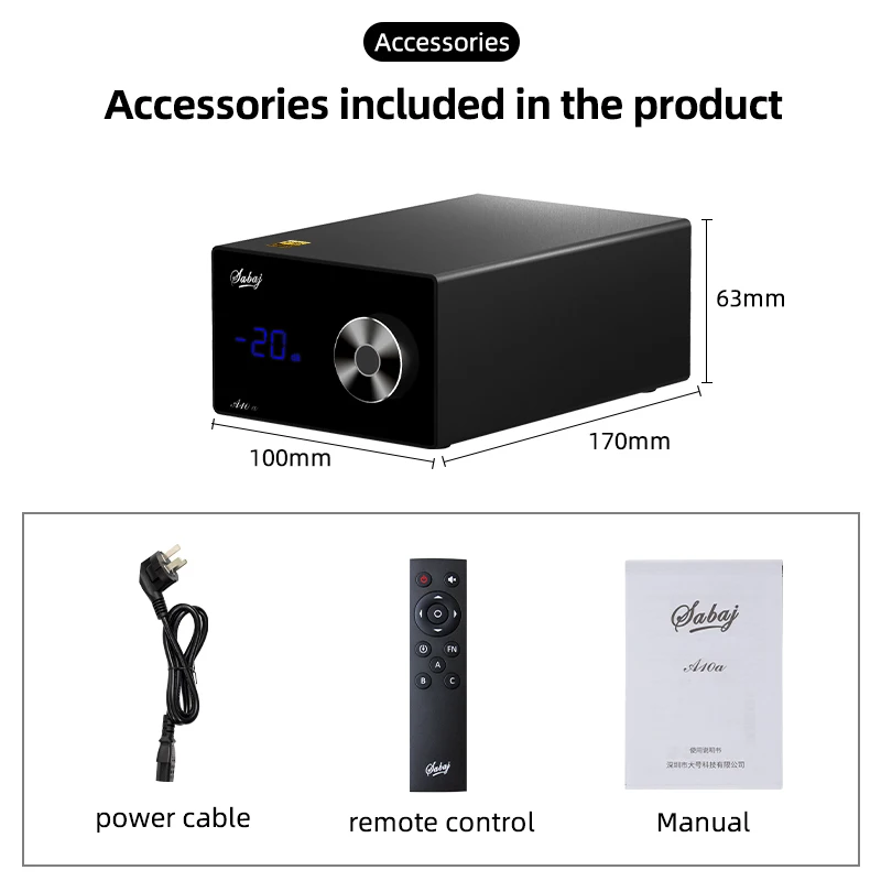 SABAJ A10a Digtal amplificatore di potenza MA12070 regolazione bassi acuti Subwoofer Audio ad alta risoluzione RCA con telecomando
