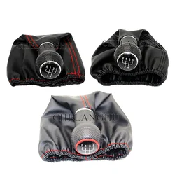 대 한 Seat Arosa Ibiza Inca 코르도바 카-스타일링 새 5 Speed 카 Gear Shift Knob 가죽 Boot 와 Black 선