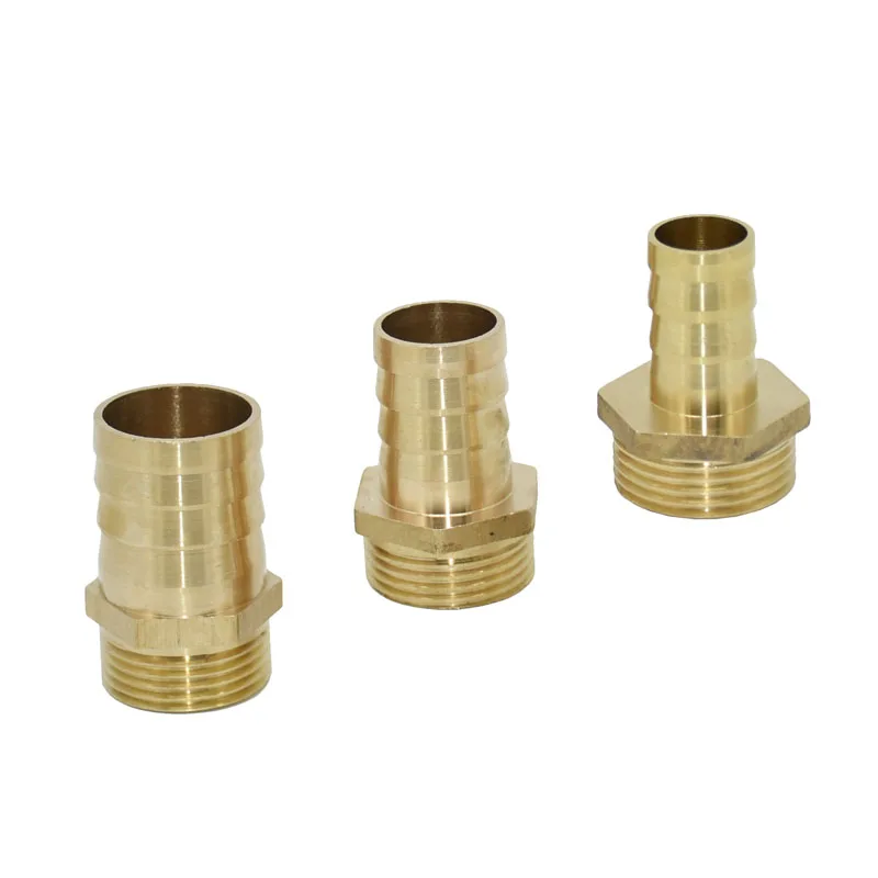 Masculino Mangueira de Água Barb Conector, Latão Tubo Comum, Jardim, 16mm, 19mm, 25mm, 32mm a 1 \