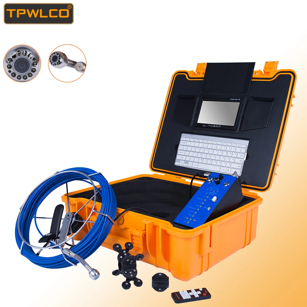 

7" Portable Industrial Pipe Sewer Inspection Video Camera with Meter Counter/Keyboard Input/20m Cable /HD1000TVL Drain Endoscope