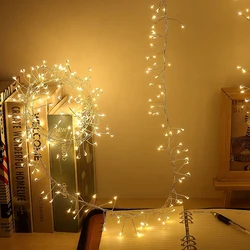 DIY festivali peri ışık zinciri 2m100leds 5m200leds pille çalışan LED dize düğün noel ağacı dekorasyon ışıkları