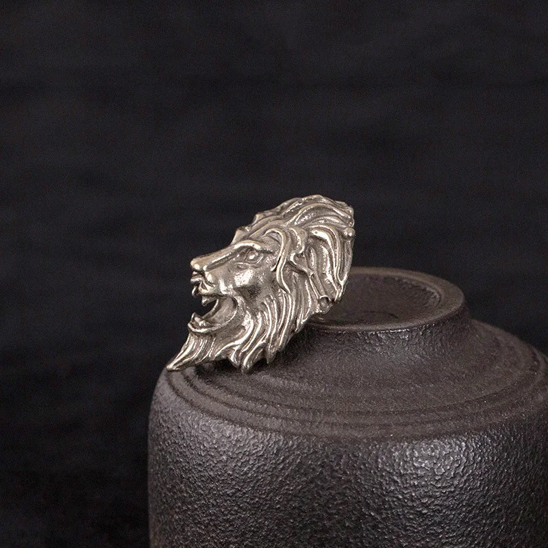 White Brass Lion Head Decorative Buckle Retro Fashion Wallet Rivet Button DIY Leather Bag Backpack Belt Screw Buckle Accessories