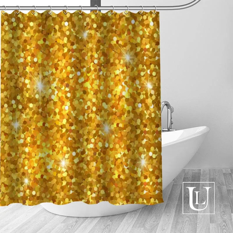 Solid Yellow High-definition Picture Printing Shower curtain Made of Waterproof Polyester Fabric Enjoy Your Shower Time with it