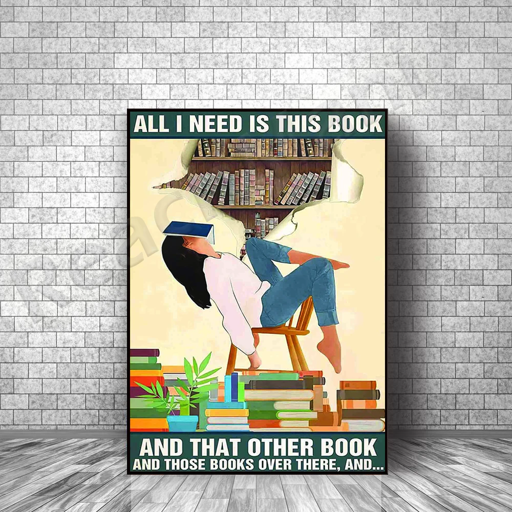 Librarian book canvas poster I only need this book and that book and those books over there and printing