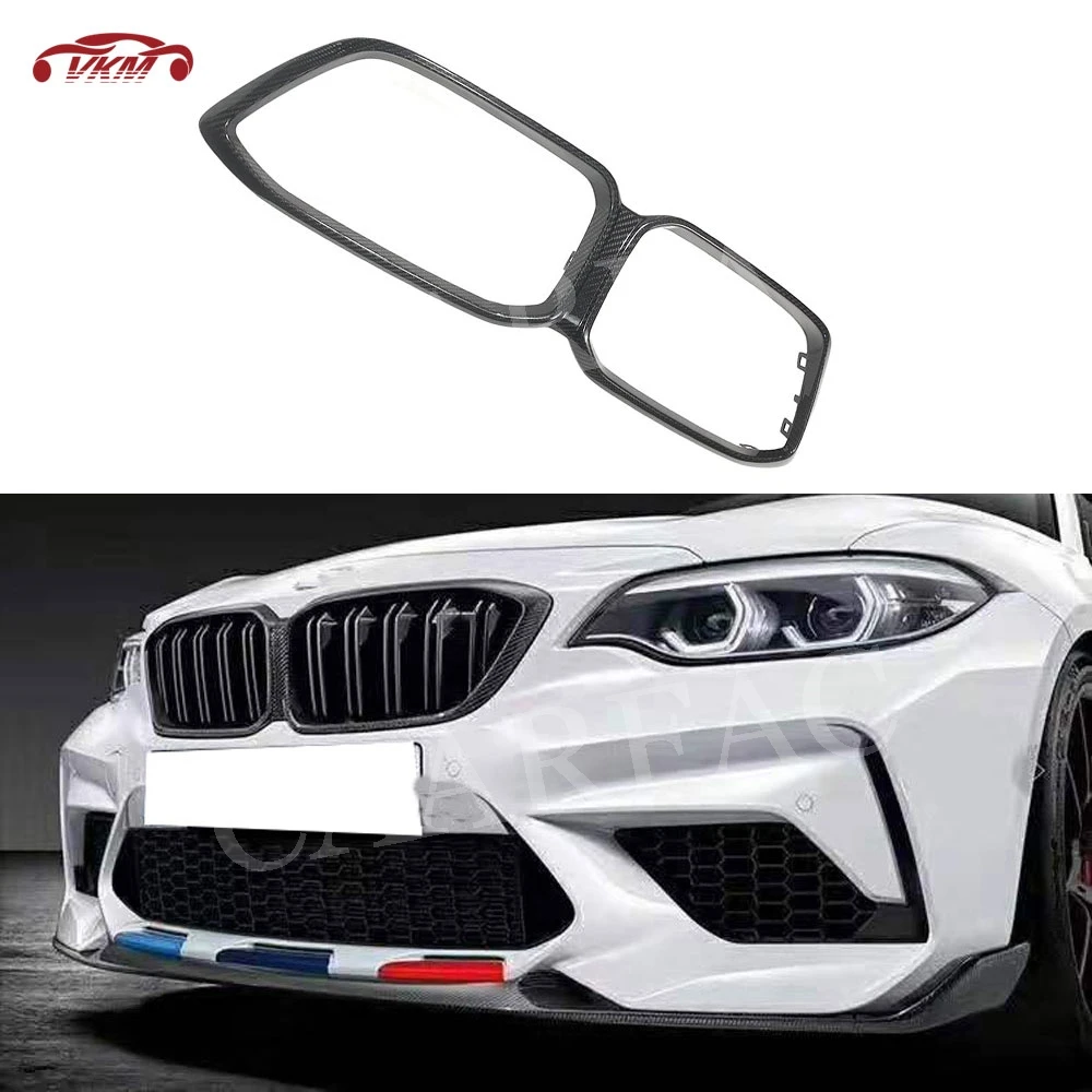 

2 Series Front Grille Mesh Trim Dry Carbon Fiber Grill Outline Frame Cover For BMW F87 M2C Competition 2019 2020