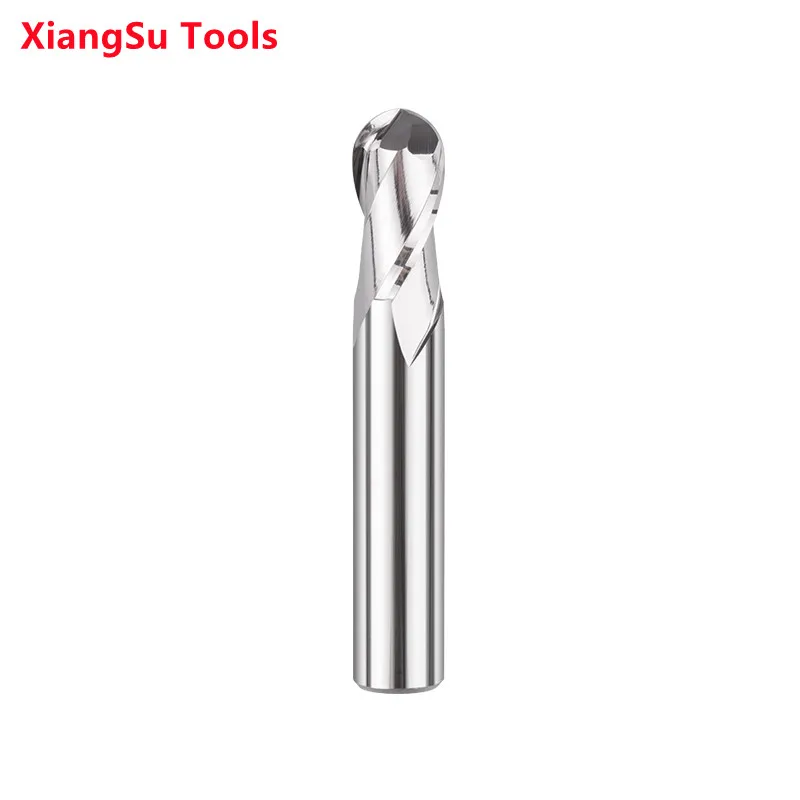 R0.75-R2-R3-R4-R6mm โลหะ-เซรามิค2ขลุ่ยบอลปลายจมูกเครื่อง CNC Router ตัดมิลลิ่งเครื่องมือสำหรับเหล็กการประมวลผล