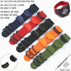 20 22mm Men's Nylon Strap for Casio G-SHOCK GD / GA / GLS-100 110 120 DW-5600 6900 GW-5610 Connector 14 16mm Women Sports Strap