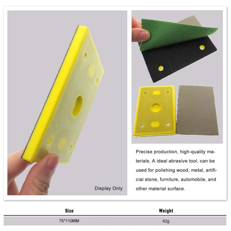 샌딩 패드 4 개 손톱 75x110MM 백업 후크 및 루프, 전기 궤도 샌더용 샌더 백킹 플레이트