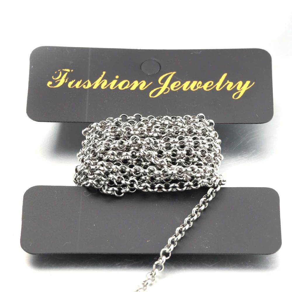 Cadenas BL de acero inoxidable de 2 metros, cadena de eslabones a granel, colgante DIY, collar, hallazgos de joyería, suministros de accesorios para