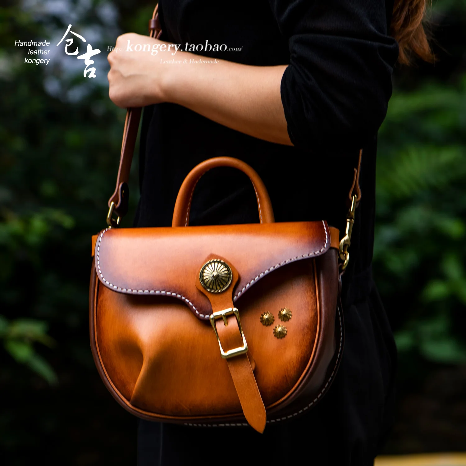 

★shoulder bag for women casual bags Chinese wind restoring ancient ways cowhide leather handbags worn poor package