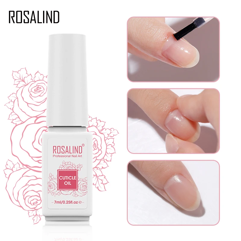 ROSALIND 7ML Nourishment Oil 1PCS Cuticle Nutrition Oil Nail Tips Moisturizing Rose Flavor For Nail Art Manicure Treatment