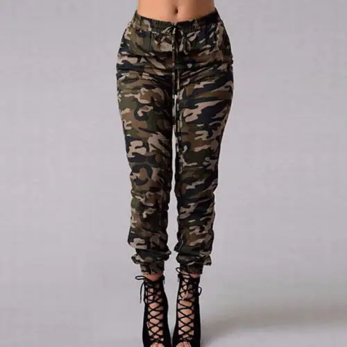 Pantalones vaqueros ajustados para mujer, pantalón con cintura elástica, talla grande, Camuflaje, verde militar, gran oferta, novedad