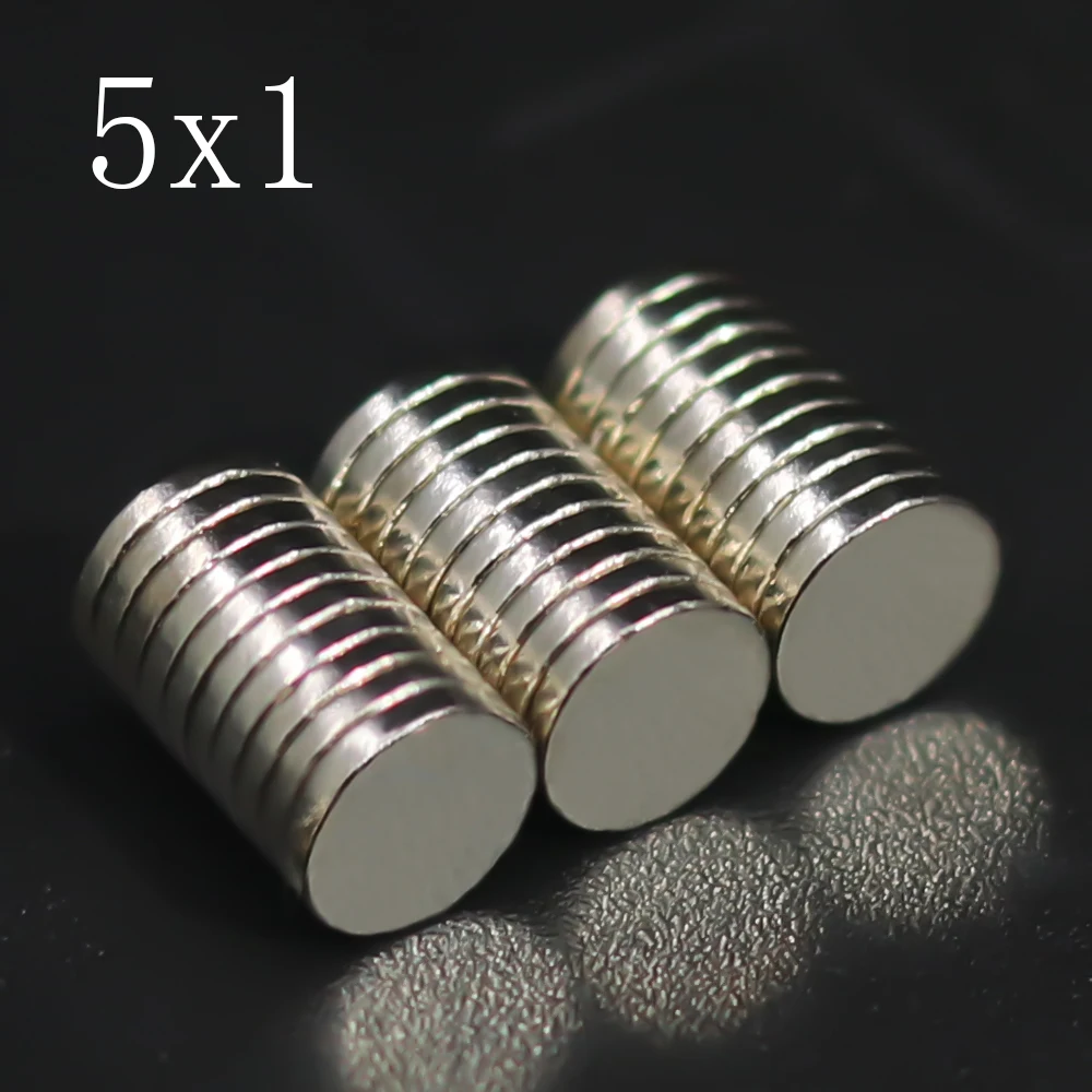 20/50/100/500/1000 Pcs 5x1 Neodymium Magnet 5mm x 1mm N35 NdFeB Round Super Powerful Strong Permanent Magnetic imanes Disc 5x1