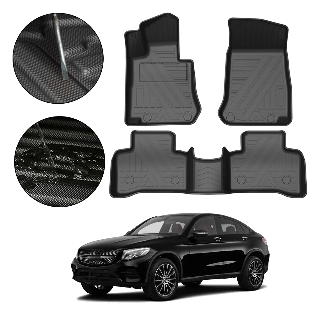 For Mercedes-Benz GLC-Class 2017 2018 2019 2020 5-Seat TPE Car Floor Mats Auto Styling Accessories Interior Renovation