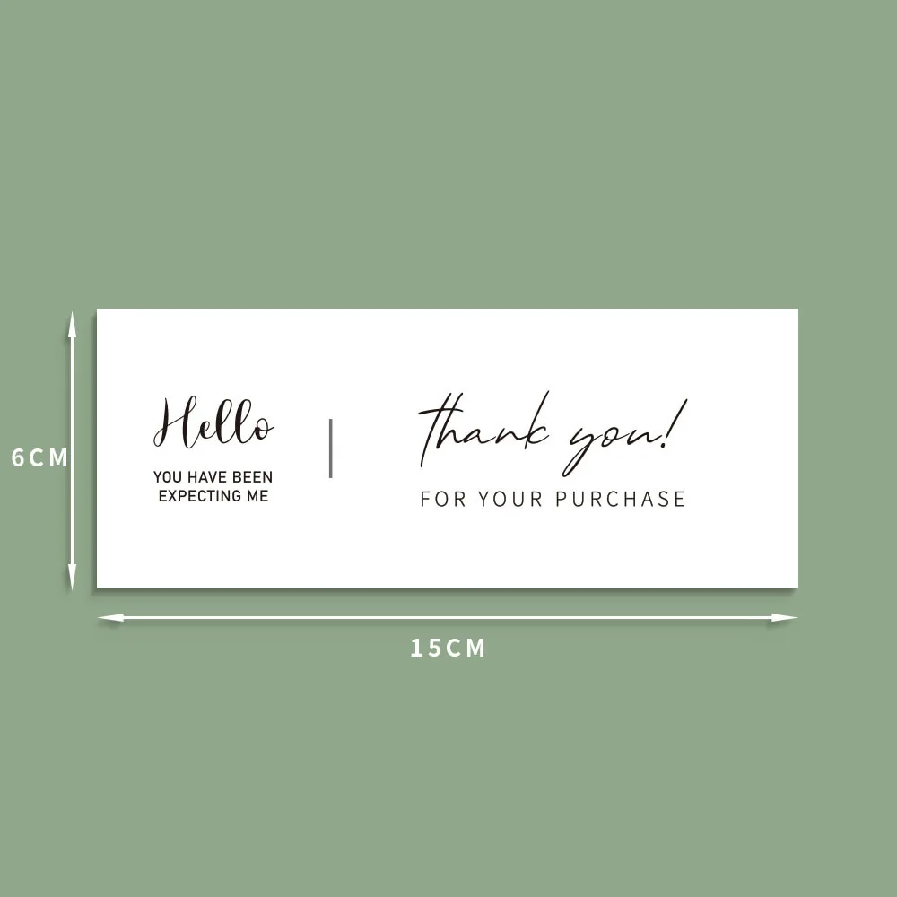 50pcs/pack Long Strip Thank You Stickers For Your Purchase White Small Business Packaging Box Decoration Wedding Party Favors