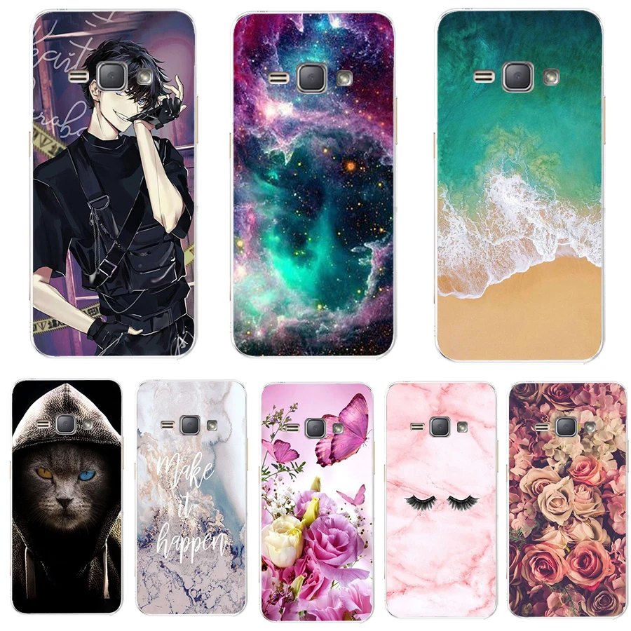 Silicone Soft TPU Case For Samsung J1 2016 Case Fundas On Samsung Galaxy J1 2016 J120F SM-J120F 4.5 inch Cat Animal Cover Shell