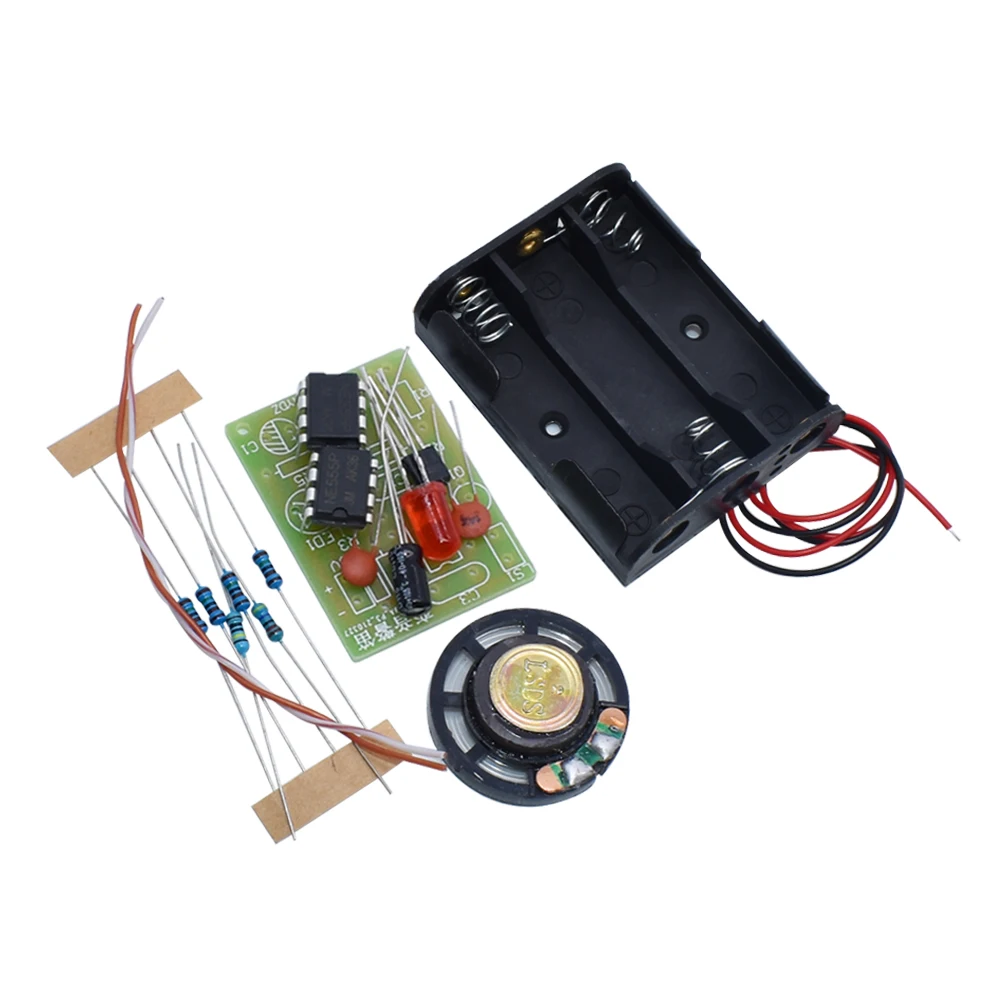 Kit Pelatihan Kit Pembelajaran Kit Sirene Variabel NE555 Lab Siswa DIY Buatan Kecil