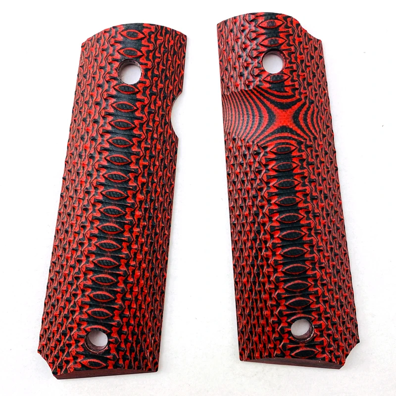 1pair 1911 Full size Grips Patch Red G10 material Handle Grips Patch Custom Grips CNC Handle Grips