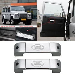 For Land Rover Defender 110 130 For Landrover 90 Car Interior Aluminum alloy black Door Handle Trim Accessories NEW Auto