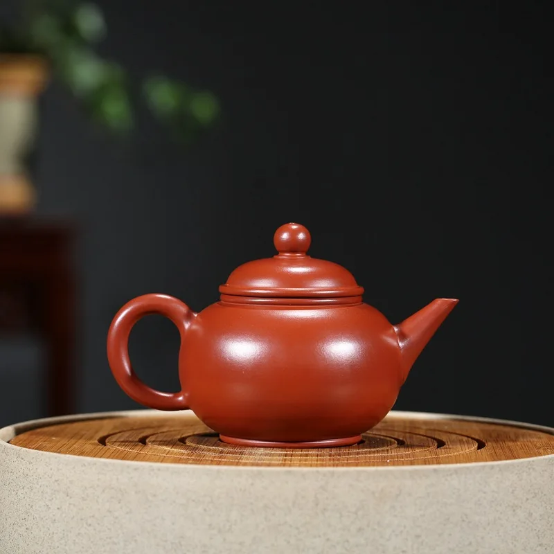 clay pot pure handmade horizontal pot raw ore Dahongpao light goods intermediate 200cc danfang / Yanli purple clay pot